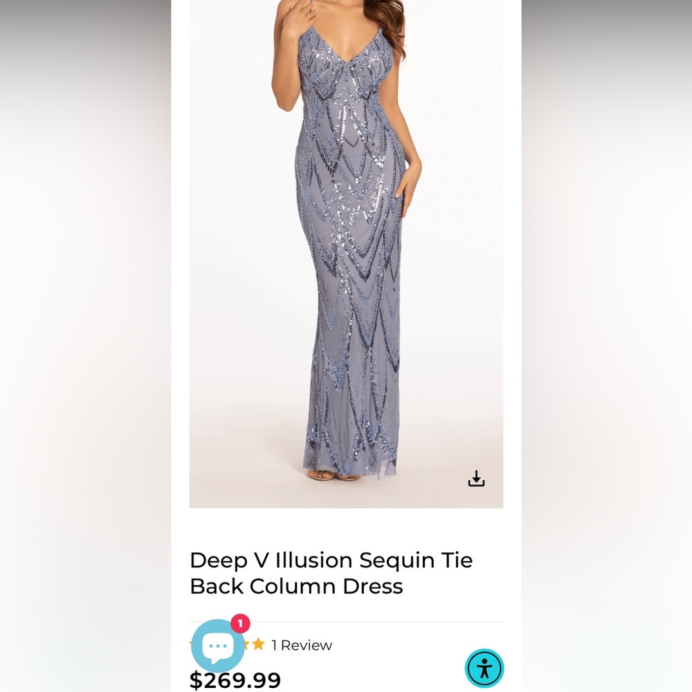 Betsy Adam light blue prom dress